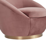 Armen Living Yves Eucalyptus/Carb P2 Plywood,Z-Spring,Foam,Fabric,Metal Rotation Base 100% Polyester Swivel Chair