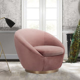 Armen Living Yves Eucalyptus/Carb P2 Plywood,Z-Spring,Foam,Fabric,Metal Rotation Base 100% Polyester Swivel Chair