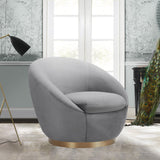 Armen Living Yves Eucalyptus/Carb P2 Plywood,Z-Spring,Foam,Fabric,Metal Rotation Base 100% Polyester Swivel Chair