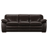 Armen Living Zanna Wood/Leather 100% Cowhide Leather Sofa