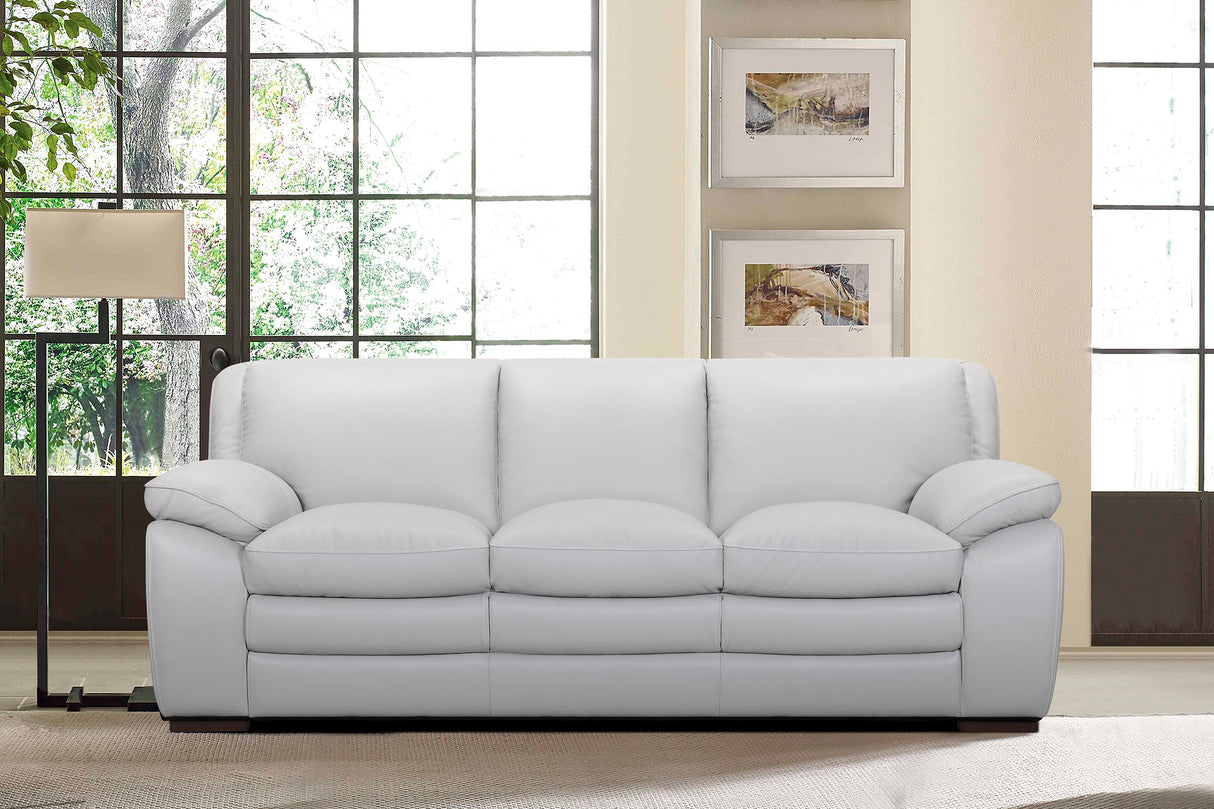 Armen Living Zanna 100% Genuine Leather/Wood 100% Genuine Leather Sofa