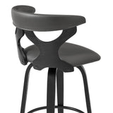 Armen Living Zenia Bent Wood/Metal/Faux Leather 100% Polyurethane Swivel Bar Stool