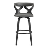 Armen Living Zenia Bent Wood/Metal/Faux Leather 100% Polyurethane Swivel Bar Stool