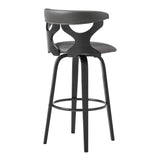 Armen Living Zenia Bent Wood/Metal/Faux Leather 100% Polyurethane Swivel Bar Stool