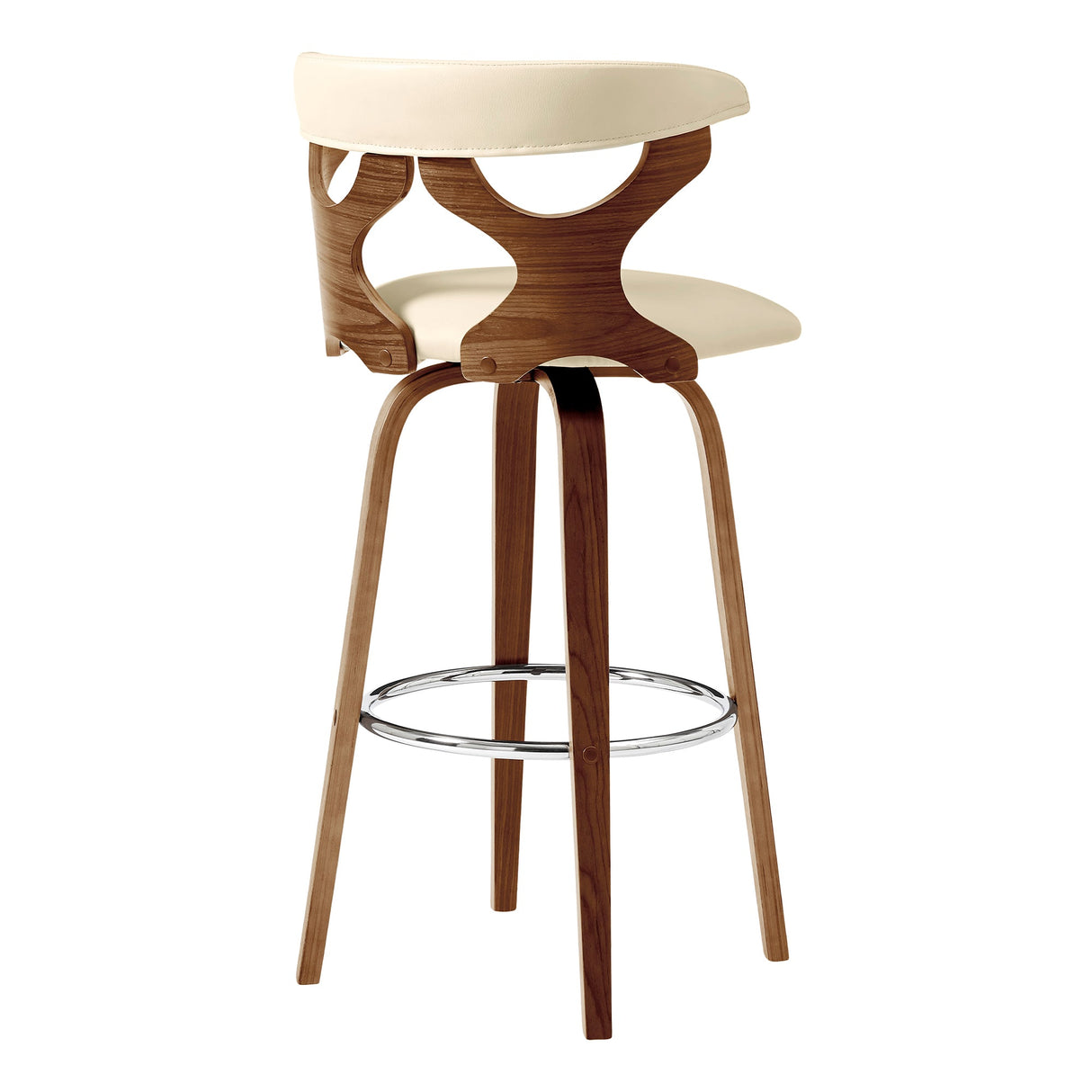 Armen Living Zenia Bent Wood/Metal/Faux Leather 100% Polyurethane Swivel Bar Stool