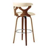 Armen Living Zenia Bent Wood/Metal/Faux Leather 100% Polyurethane Swivel Bar Stool