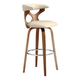 Armen Living Zenia Bent Wood/Metal/Faux Leather 100% Polyurethane Swivel Bar Stool