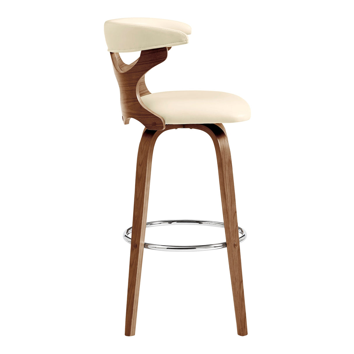 Armen Living Zenia Bent Wood/Metal/Faux Leather 100% Polyurethane Swivel Bar Stool