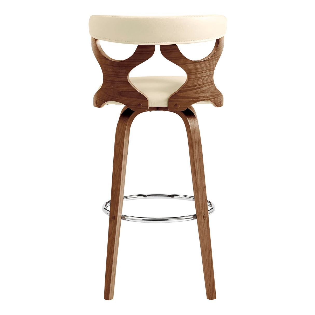 Armen Living Zenia Bent Wood/Metal/Faux Leather 100% Polyurethane Swivel Bar Stool