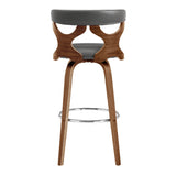 Armen Living Zenia Bent Wood/Metal/Faux Leather 100% Polyurethane Swivel Bar Stool