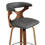 Armen Living Zenia Bent Wood/Metal/Faux Leather 100% Polyurethane Swivel Bar Stool