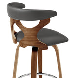 Armen Living Zenia Bent Wood/Metal/Faux Leather 100% Polyurethane Swivel Bar Stool