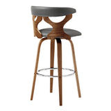 Armen Living Zenia Bent Wood/Metal/Faux Leather 100% Polyurethane Swivel Bar Stool