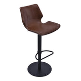 Armen Living Zuma Matte Black Metal Finish/Faux Leather/Leatherette 100% Polyurethane Barstool