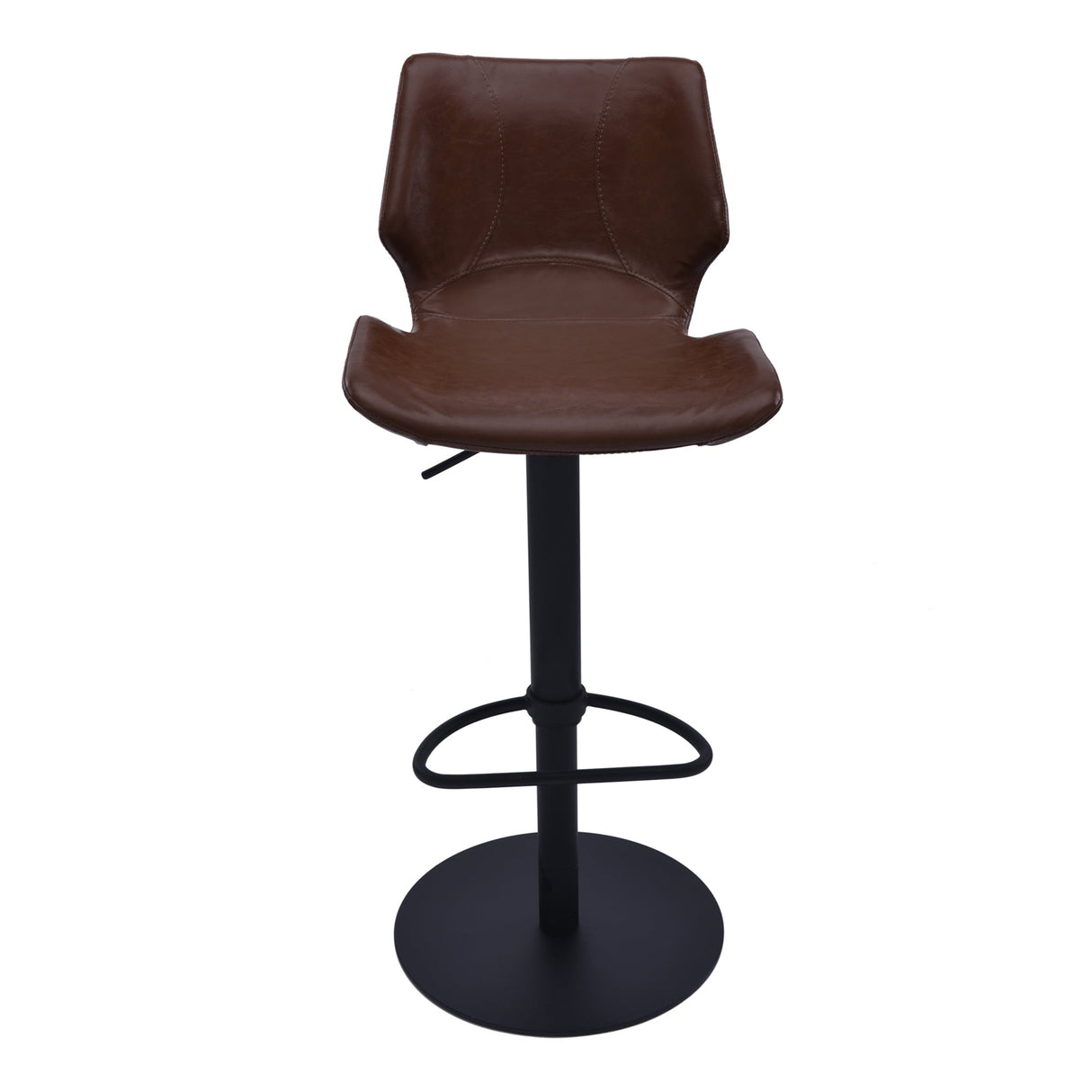 Armen Living Zuma Matte Black Metal Finish/Faux Leather/Leatherette 100% Polyurethane Barstool