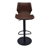 Armen Living Zuma Matte Black Metal Finish/Faux Leather/Leatherette 100% Polyurethane Barstool