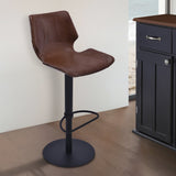 Armen Living Zuma Matte Black Metal Finish/Faux Leather/Leatherette 100% Polyurethane Barstool