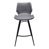 Armen Living Zurich Matte Black Metal Finish/Faux Leather/Leatherette 100% Polyurethane Barstool