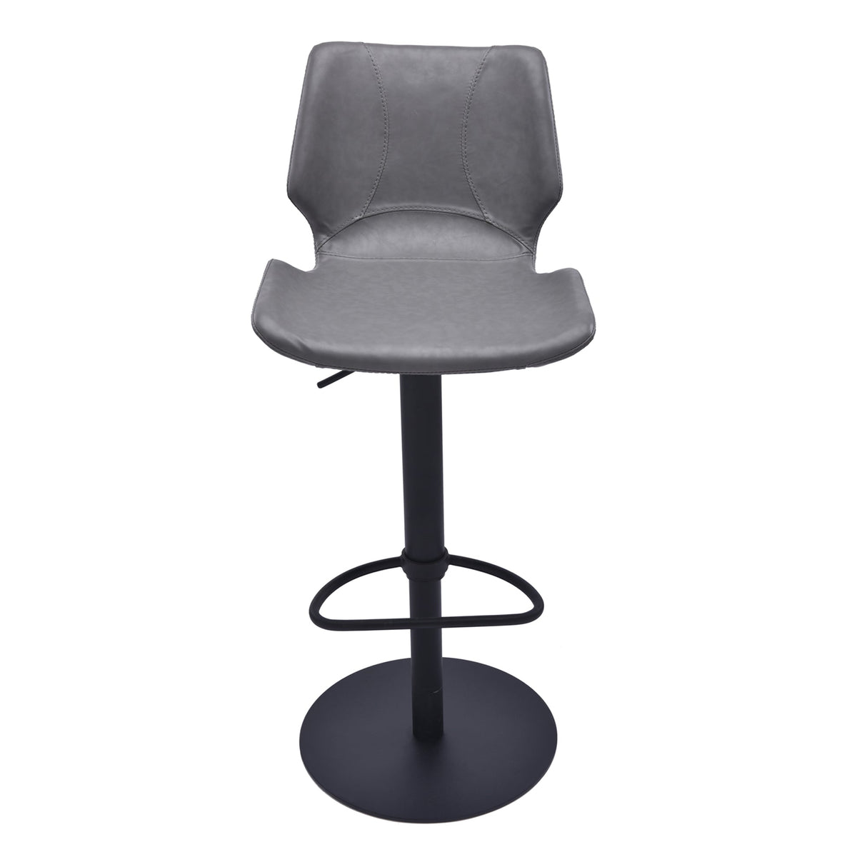 Armen Living Zuma Matte Black Metal Finish/Faux Leather/Leatherette 100% Polyurethane Barstool