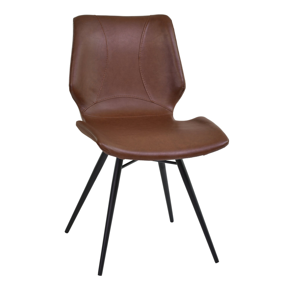 Armen Living Zurich Matte Black Metal Finish/Faux Leather/Leatherette 100% Polyurethane Dining Chair