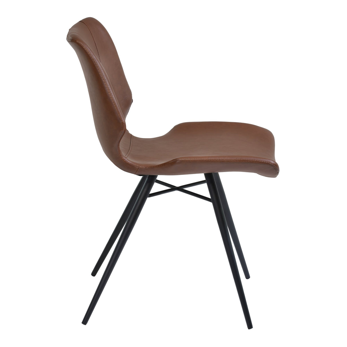 Armen Living Zurich Matte Black Metal Finish/Faux Leather/Leatherette 100% Polyurethane Dining Chair