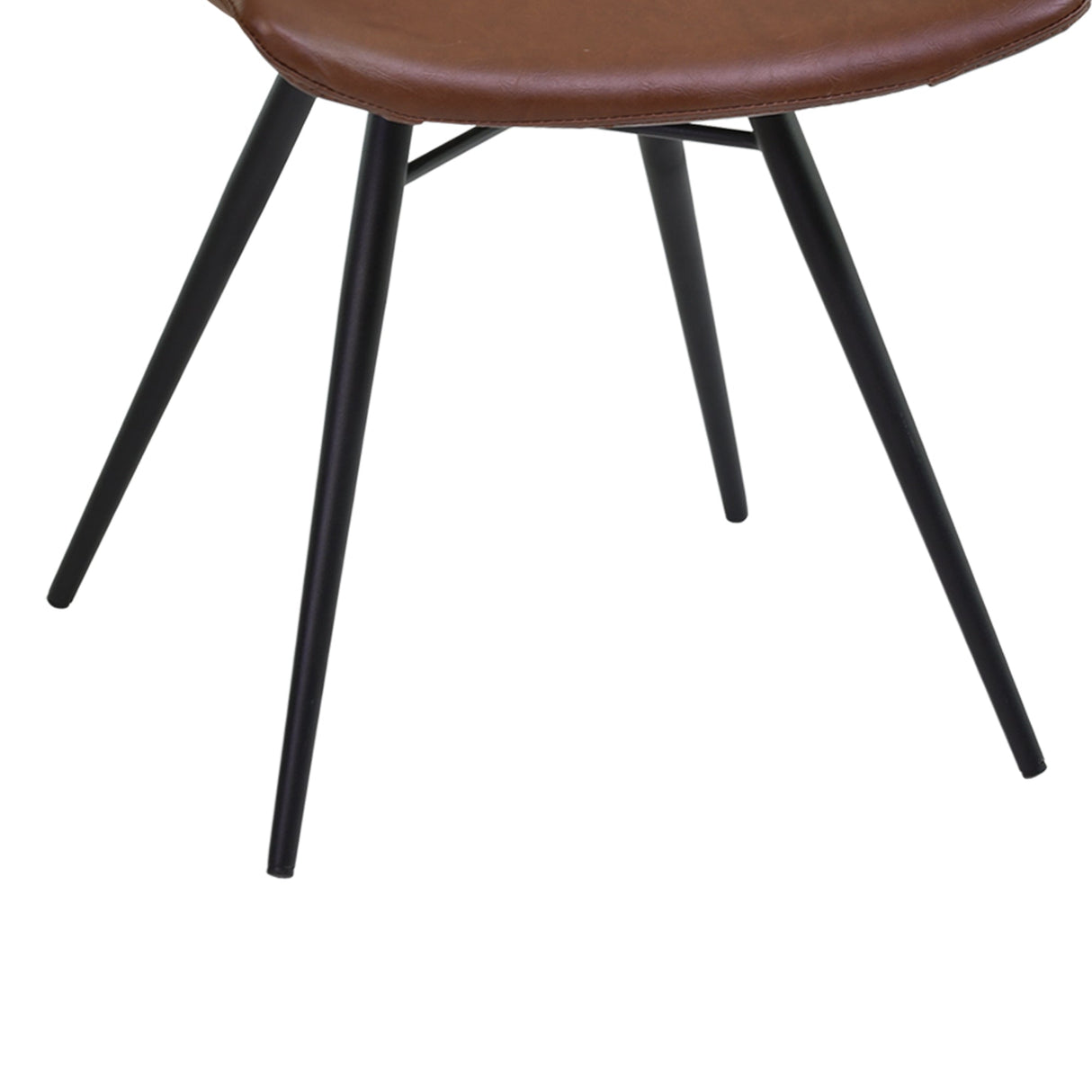 Armen Living Zurich Matte Black Metal Finish/Faux Leather/Leatherette 100% Polyurethane Dining Chair