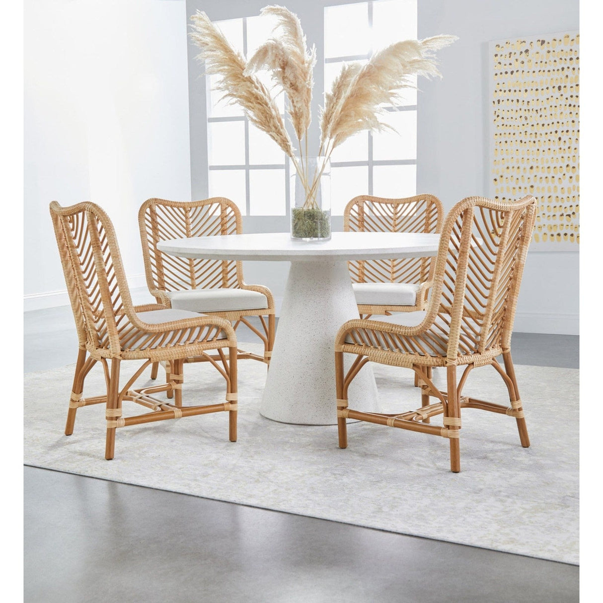 Essentials For Living Woven Laguna Dining Chair, Set of 2 6833.NAT-R/WHT/NR