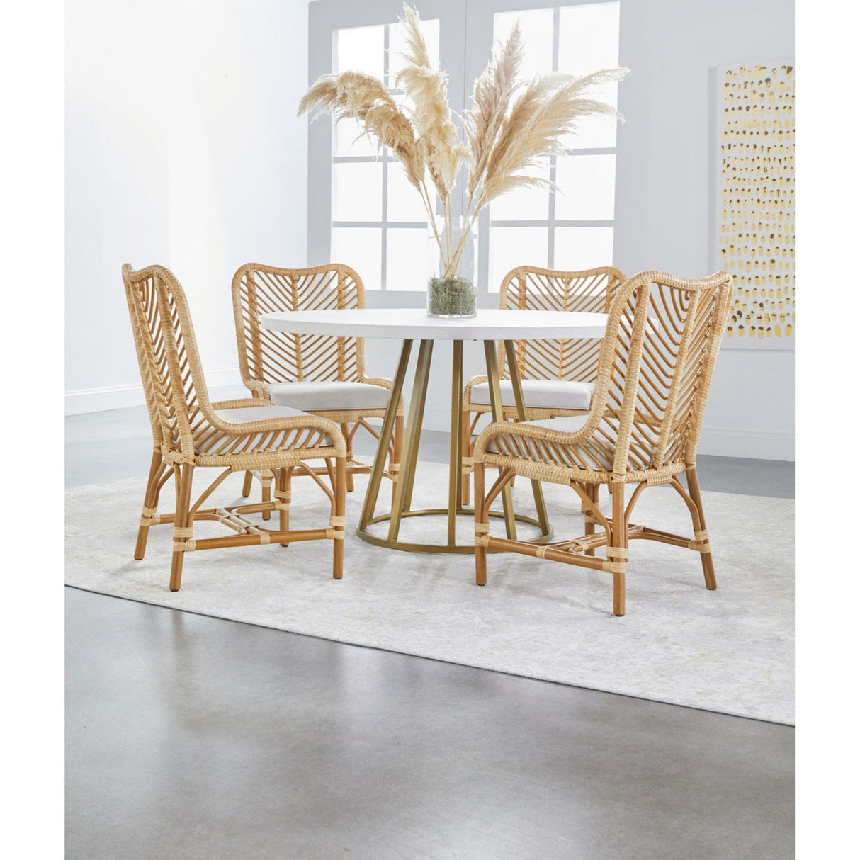 Essentials For Living Woven Laguna Dining Chair, Set of 2 6833.NAT-R/WHT/NR