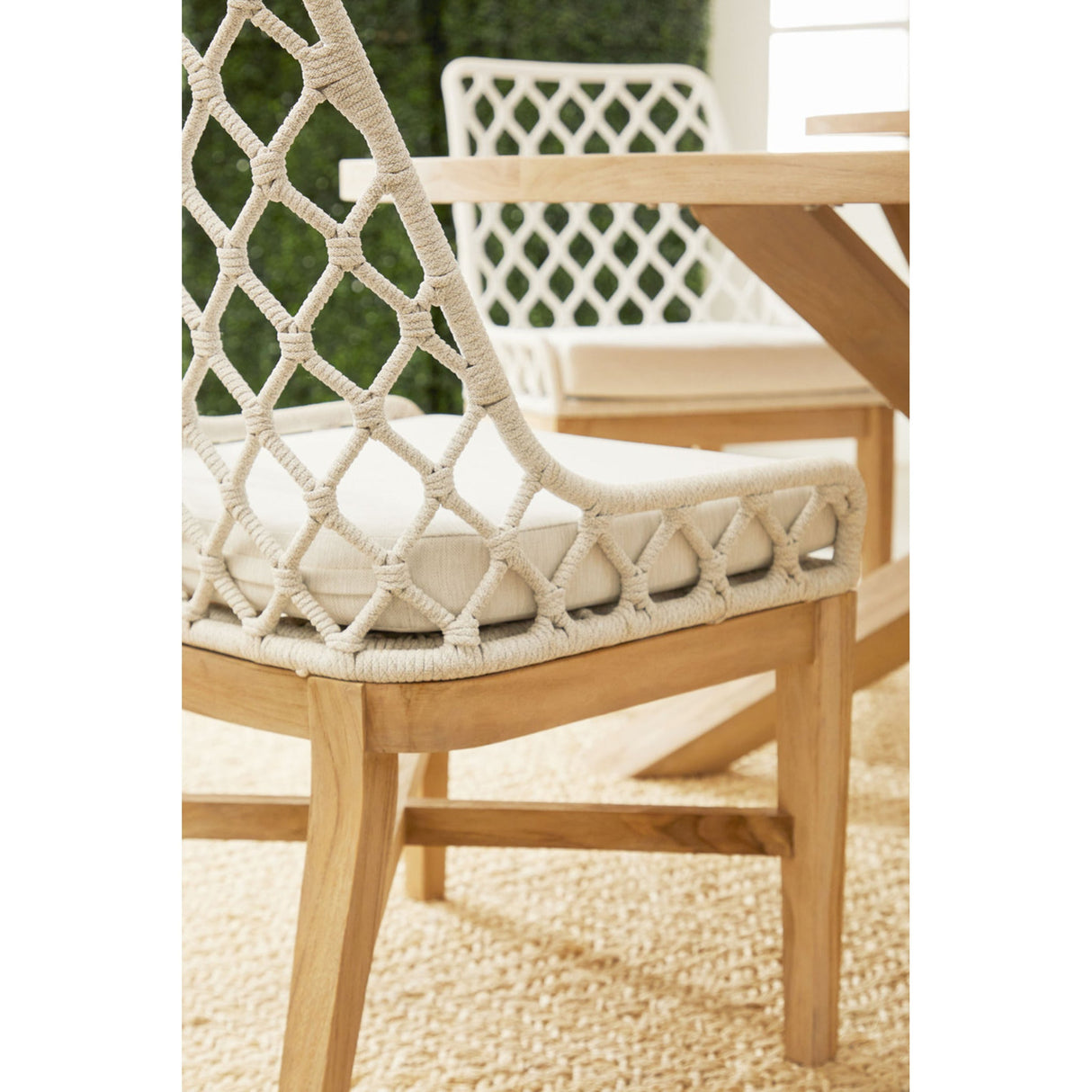 Essentials For Living Woven - Outdoor Lattis Outdoor Dining Chair 6803.WHT/WHT/GT