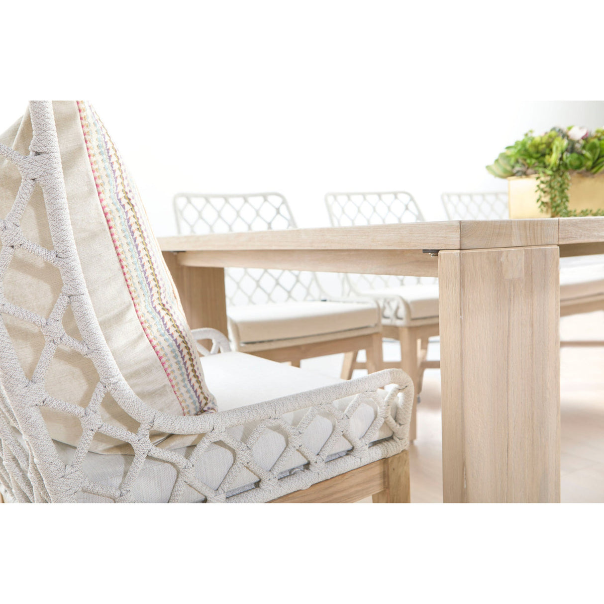 Essentials For Living Woven - Outdoor Lattis Outdoor Dining Chair 6803.WHT/WHT/GT