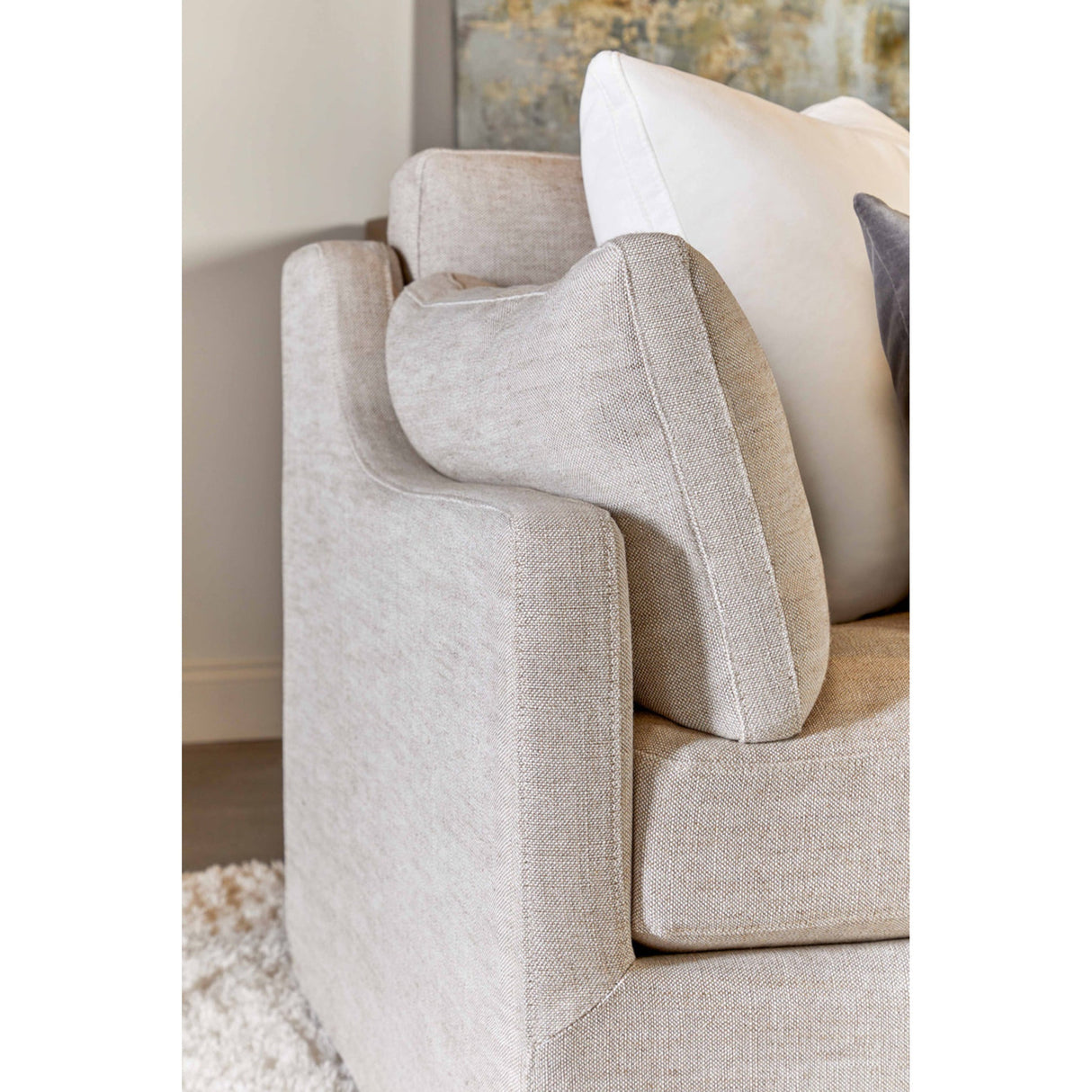 Essentials For Living Stitch & Hand - Upholstery Lena 95" Slope Arm Slipcover Sofa 6603-3.BISQ