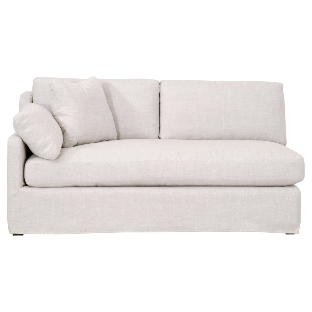 Essentials For Living Stitch & Hand - Upholstery Lena Modular Slipcover 2-Seat Left Slope Arm Sofa 6603-2S1LA.BISQ