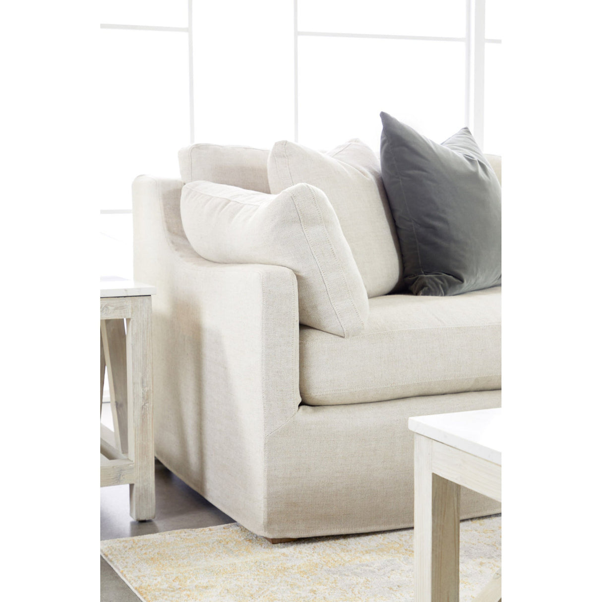 Essentials For Living Stitch & Hand - Upholstery Lena Modular Slipcover 2-Seat Left Slope Arm Sofa 6603-2S1LA.BISQ