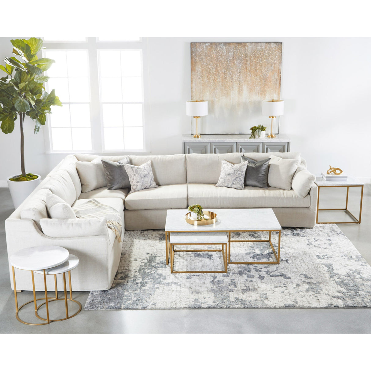 Essentials For Living Stitch & Hand - Upholstery Lena Modular Slipcover 2-Seat Left Slope Arm Sofa 6603-2S1LA.BISQ