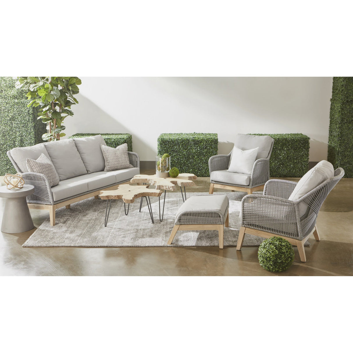 Essentials For Living Woven - Outdoor Loom Outdoor 79" Sofa 6817-3.PLA/SG/GT