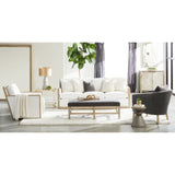 Essentials For Living Stitch & Hand - Dining & Bedroom Manhattan 85" Wood Trim Sofa 6720-3.LPPRL/NG