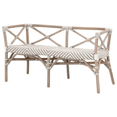 Essentials For Living The Hamptons Palisades Bench 4120.STO-WHT/MGRY