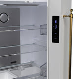 Forno Luigi 18 cu.ft. French Door Refrigerator White, Antique Brass Handles - FFFFD1791-33