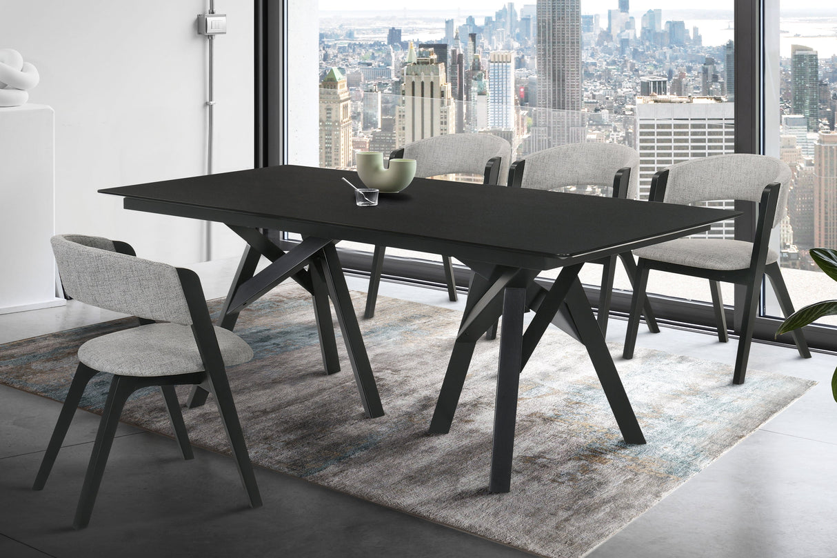 Armen Living Cortina Mdf/Veneer/Rubberwood 100% Polyester Dining Set - 5-Piece