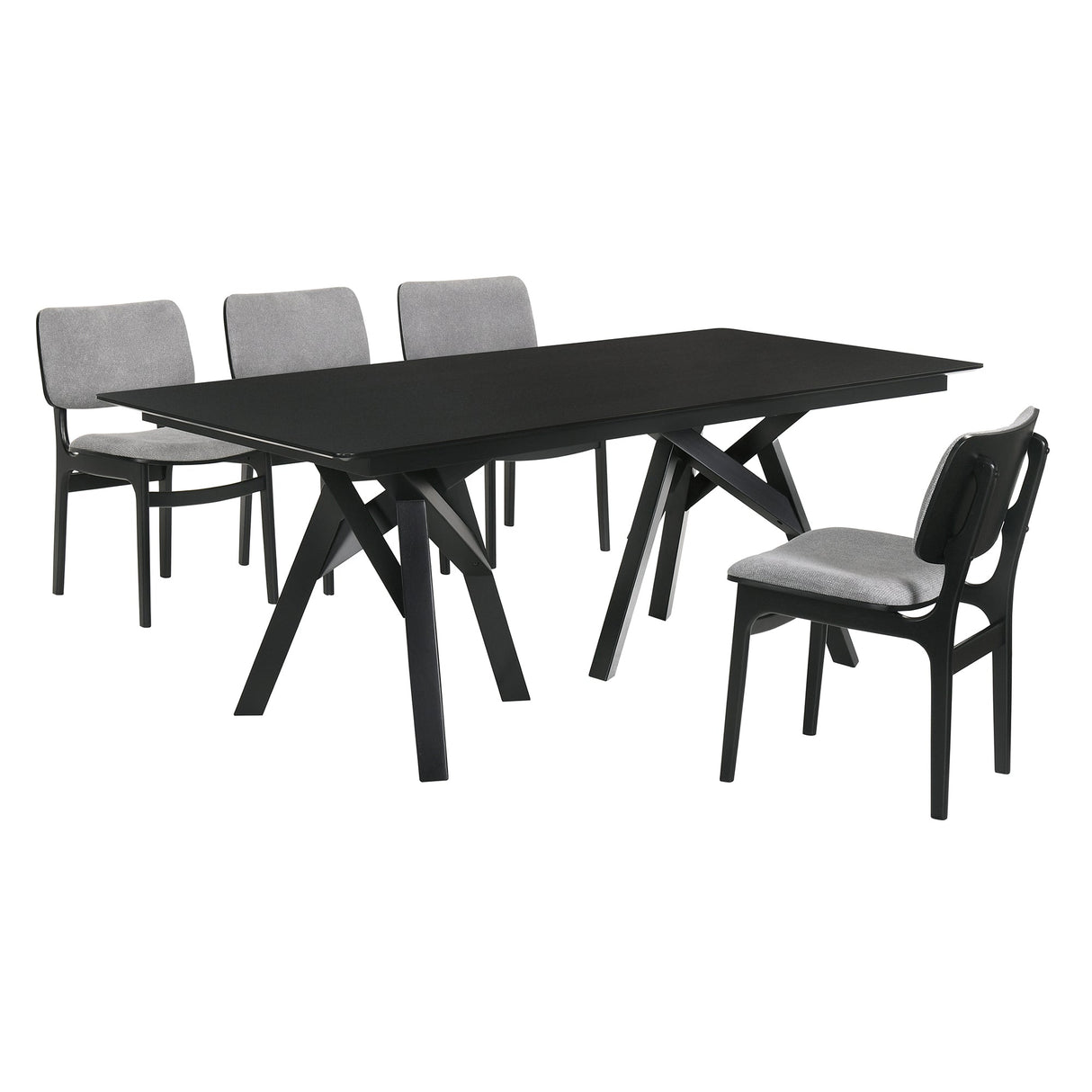 Armen Living Cortina Mdf/Veneer/Rubberwood 100% Polyester Dining Set - 5-Piece