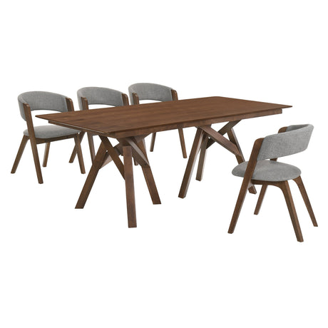 Armen Living Cortina Mdf/Veneer/Rubberwood 100% Polyester Dining Set - 5-Piece