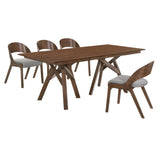 Armen Living Cortina Mdf/Veneer/Rubberwood 100% Polyester Dining Set - 5-Piece