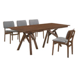 Armen Living Cortina Mdf/Veneer/Rubberwood 100% Polyester Dining Set - 5-Piece