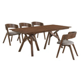 Armen Living Cortina Mdf/Veneer/Rubberwood 100% Polyester Dining Set - 5-Piece