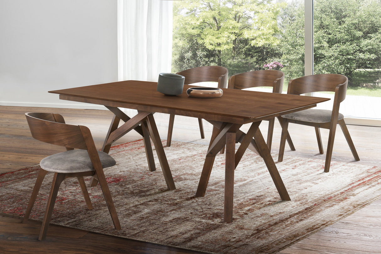 Armen Living Cortina Mdf/Veneer/Rubberwood 100% Polyester Dining Set - 5-Piece