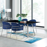 Armen Living Cressida/Portia Glass/Staniless Steel Dining Set - 5-Piece