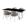 Armen Living Cressida/Portia Glass/Staniless Steel Dining Set - 5-Piece