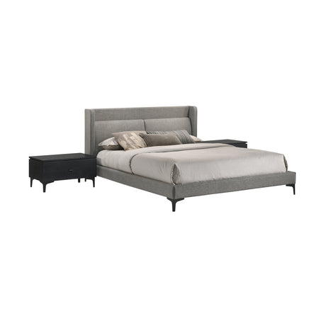 Armen Living Legend MDF & Rubberwood/LEG: Metal/Fabric 100% Polyester Bedroom 3-Piece Set