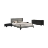 Armen Living Legend MDF & Rubberwood/LEG: Metal/Fabric 100% Polyester Bedroom 4-Piece Set