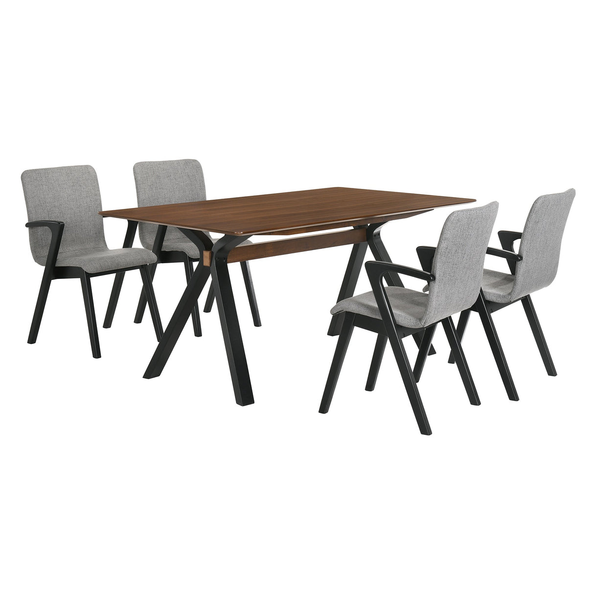 Armen Living Laredo Mdf/Veneer/Rubberwood 100% Polyester Dining Set - 5-Piece